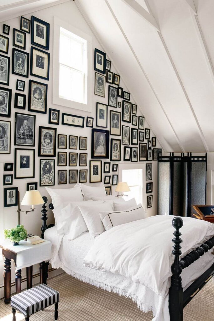قاب عکس در تزئین اتاق خواب با وسایل ساده