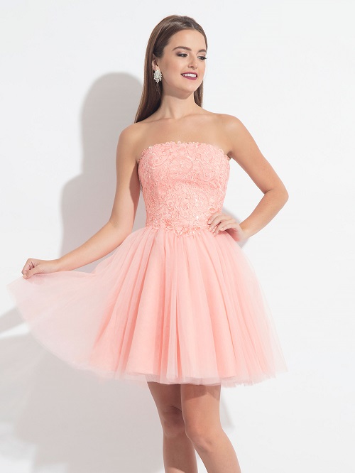 مدل لباس مجلسی کوتاه شیک 2021 صورتی