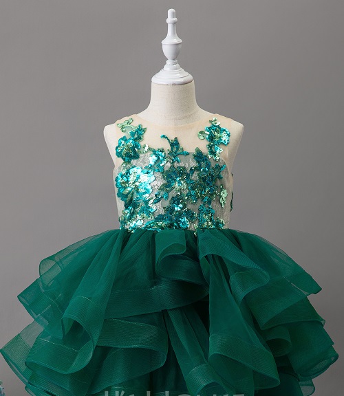 مدل لباس مجلسی کوتاه شیک 2021 سبز پرنسسی