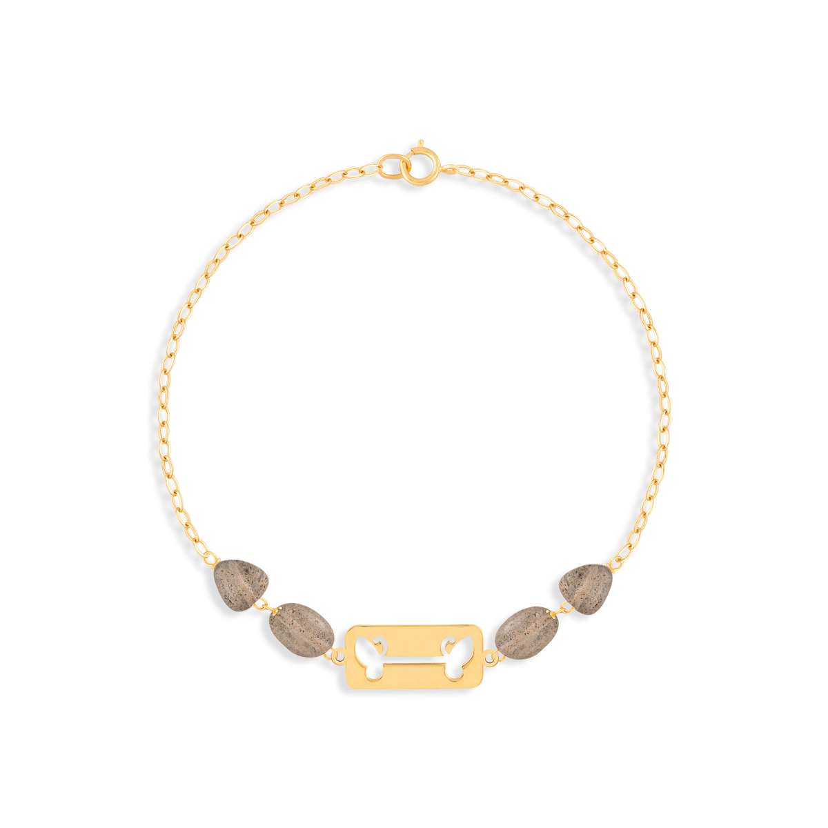 دستبند طلا پلاک پروانه