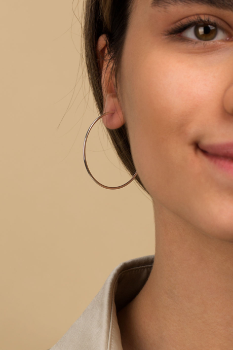 گوشواره نقره تک لنگه ای حلقه بزرگ