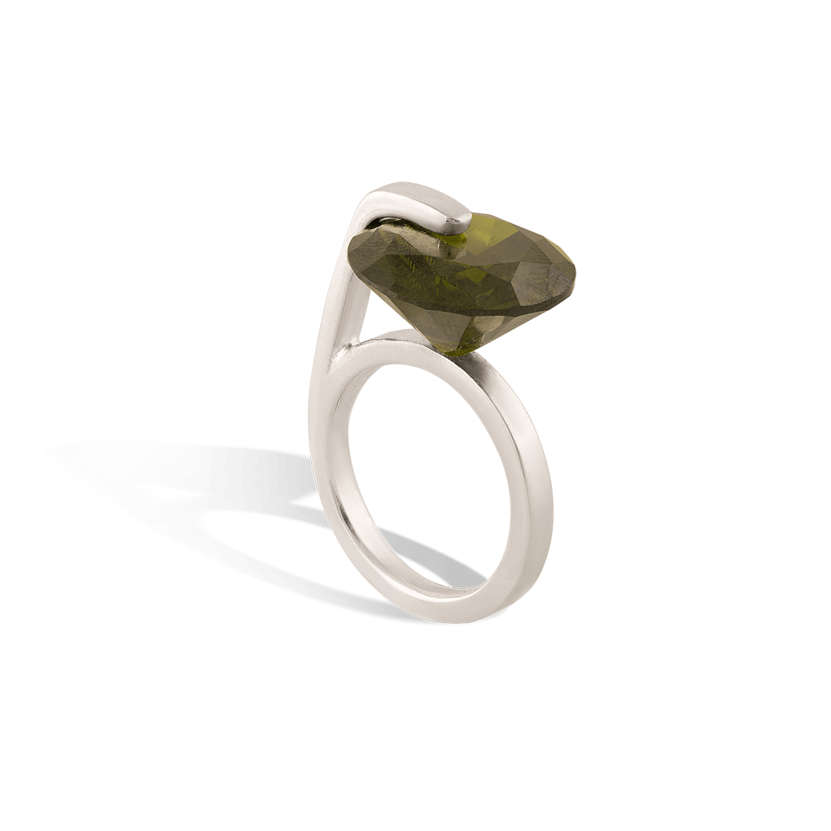 انگشتر نقره الماس سبز