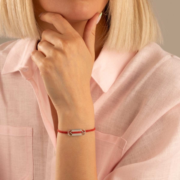 دستبند نقره بافت برگ های لاله