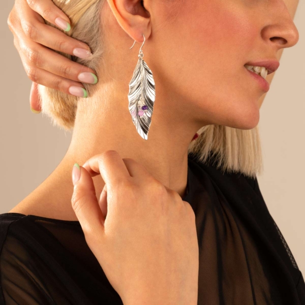 گوشواره نقره برگ بو