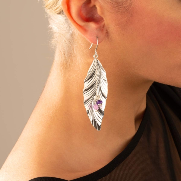 گوشواره نقره برگ بو