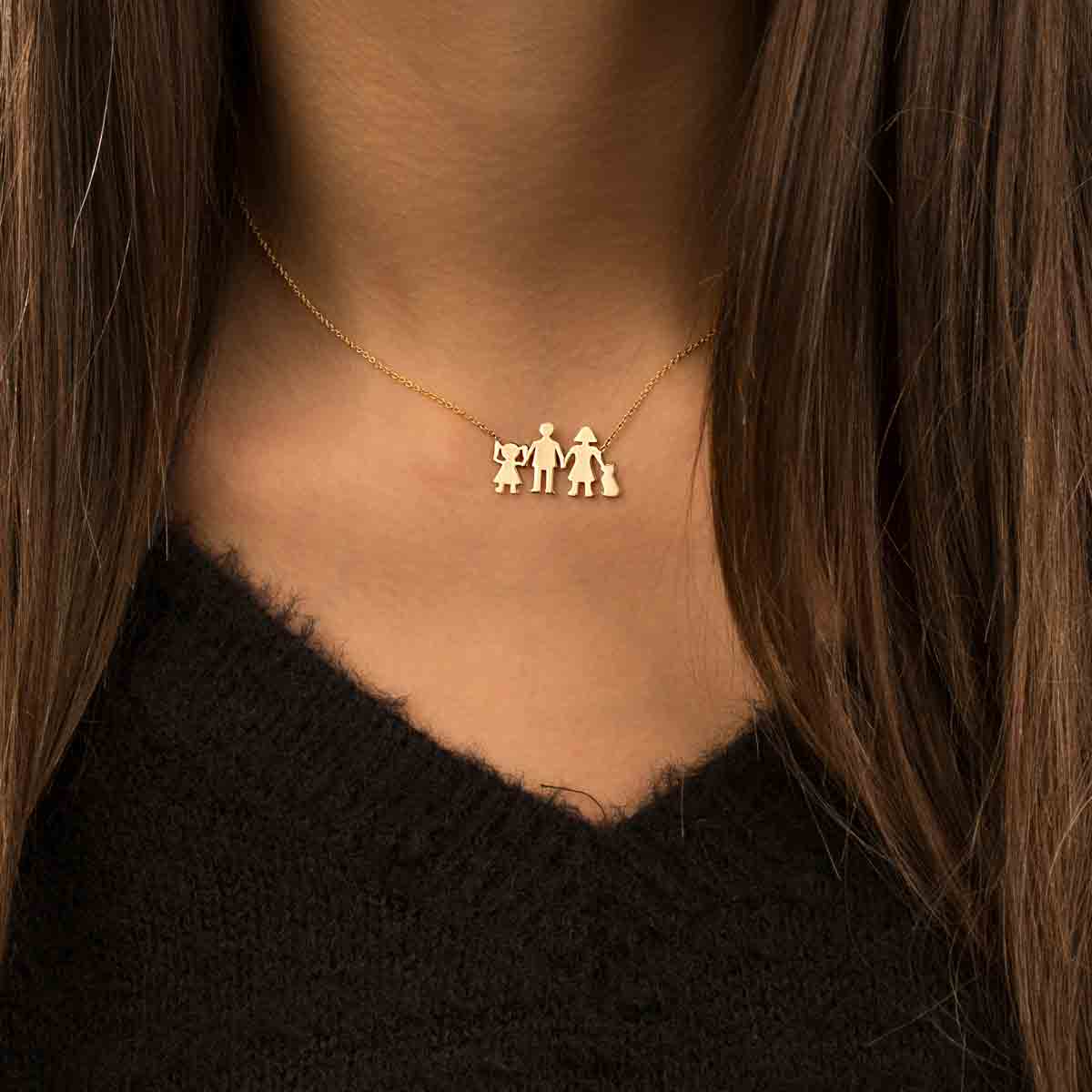 گردنبند طلا خانواده با پت