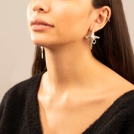 گوشواره نقره استادد پیرس Studded pierced