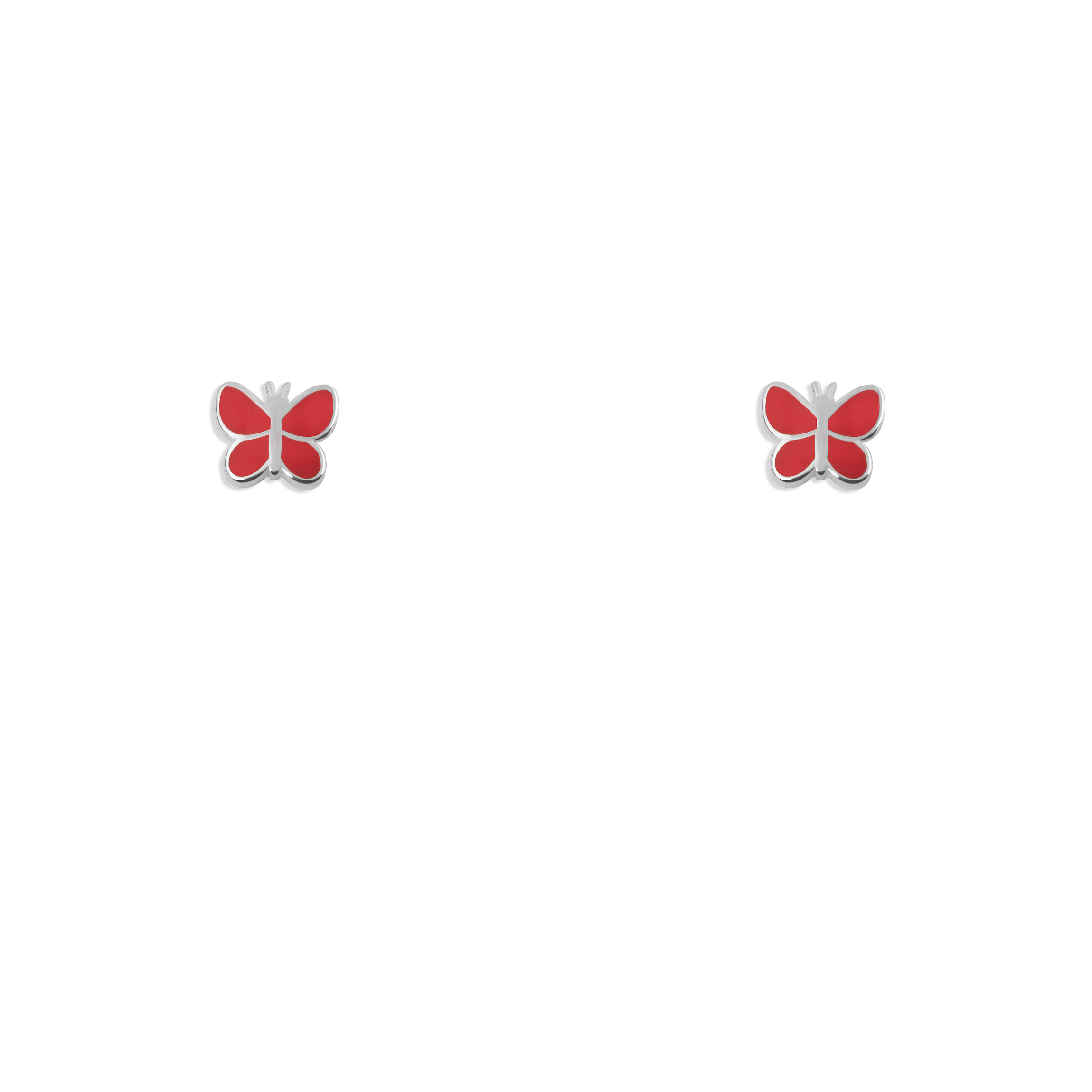 گوشواره نقره پروانه قرمز