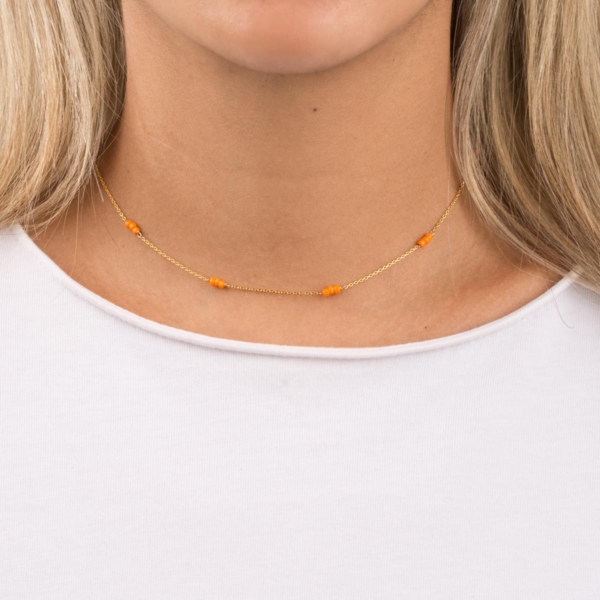گردنبند طلا سوین نارنجی