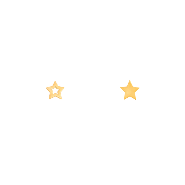 گوشواره طلا ستاره توخالی و توپر