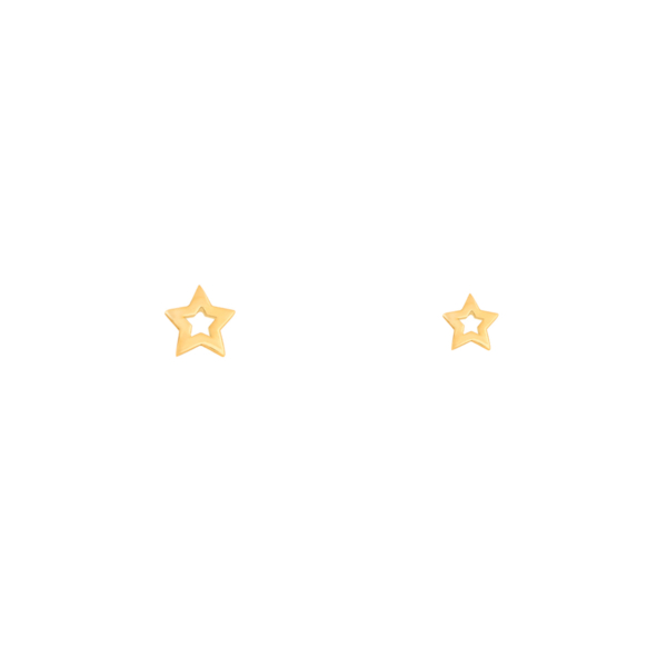 گوشواره طلا ستاره توخالی کوچک و بزرگ