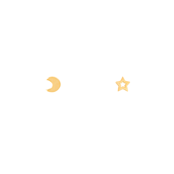 گوشواره طلا ماه و ستاره توخالی