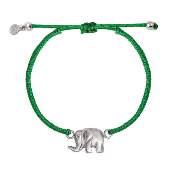 دستبند نقره فیل سبز