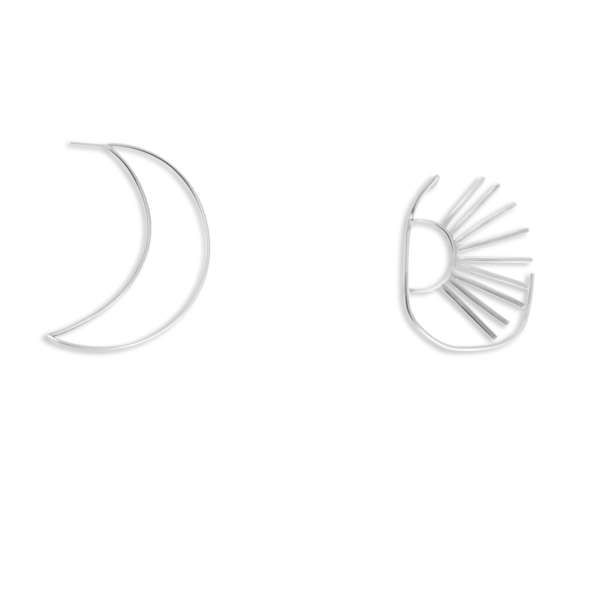 گوشواره نقره خورشید و ماه