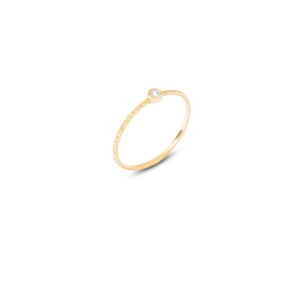 انگشتر طلا نگین سفید ظریف