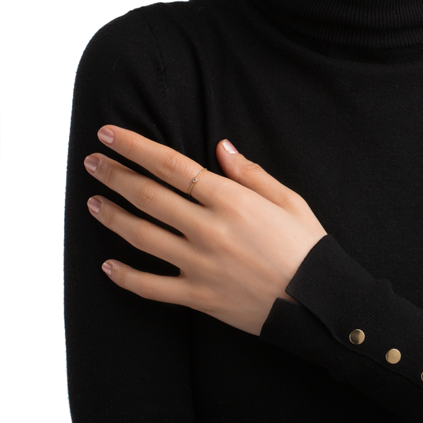 انگشتر طلا نگین سفید ظریف