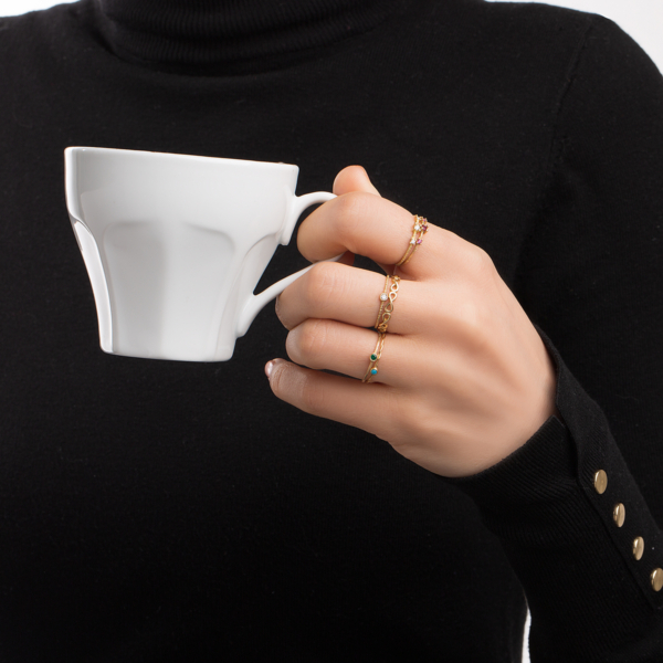 انگشتر طلا نگین سفید ظریف