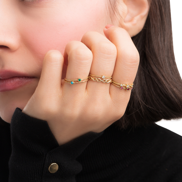 انگشتر طلا نگین سفید ظریف