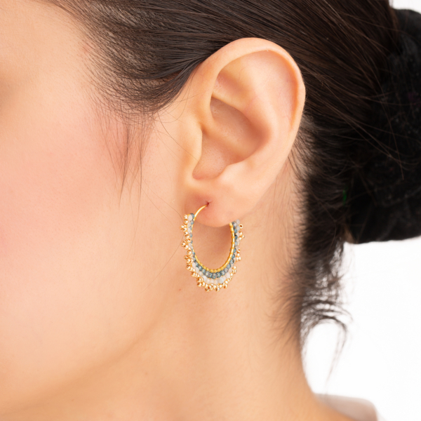 گوشواره طلا حلقه ای موج