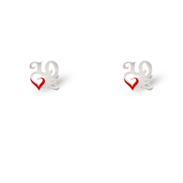 گوشواره نقره میناکاری Love