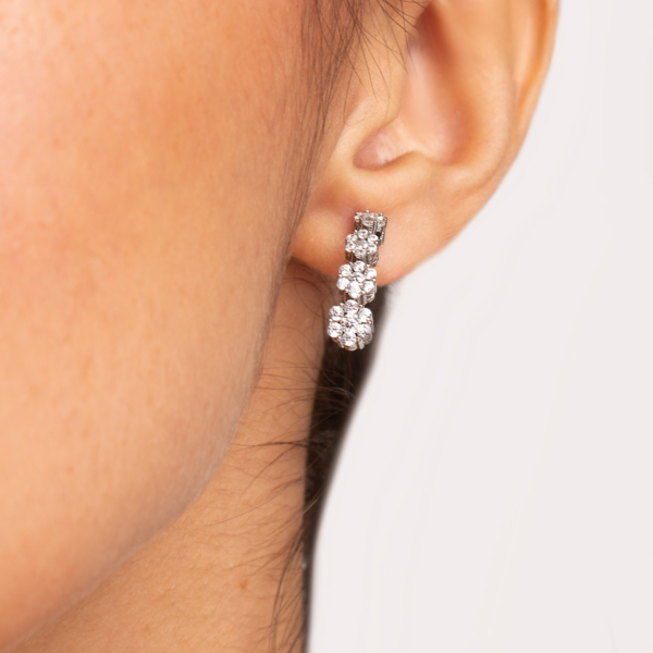 گوشواره نقره چهار فلاور