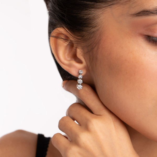 گوشواره نقره چهار فلاور