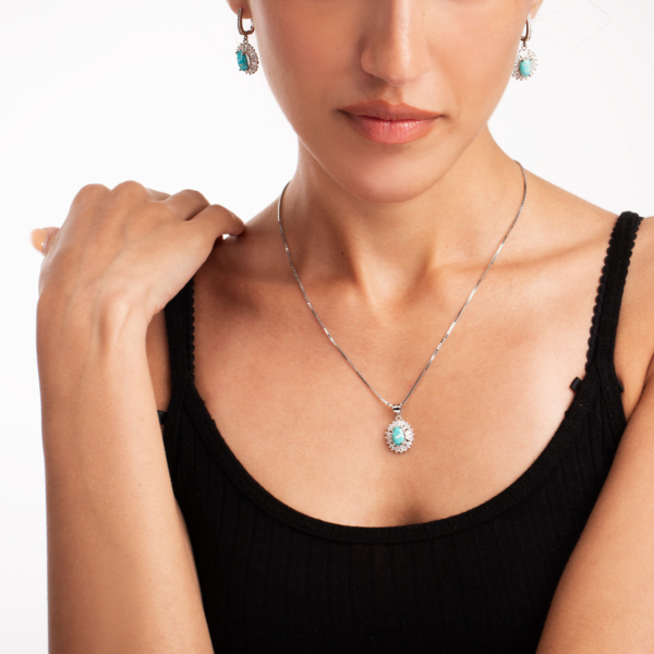 گوشواره نقره فیروزه 2