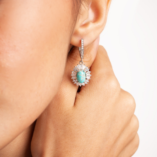 گوشواره نقره فیروزه 2