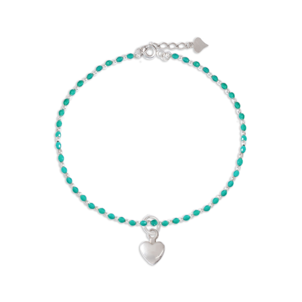 دستبند نقره Green Heart