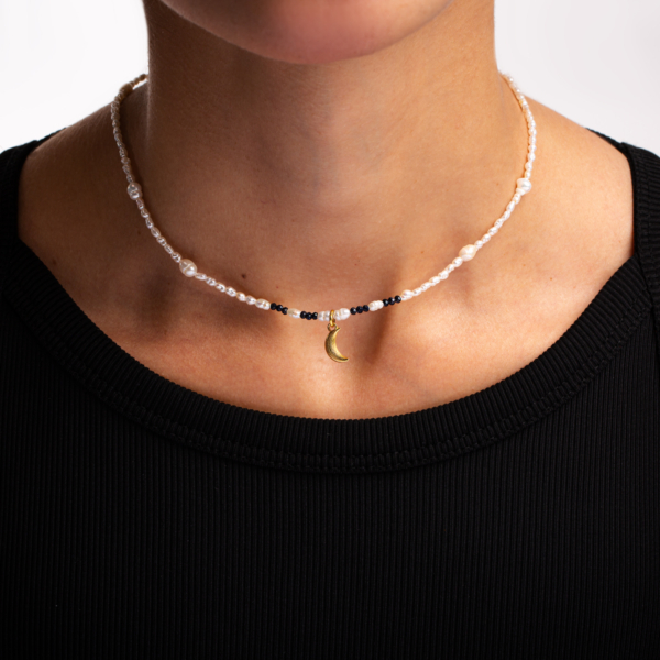 گردنبند طلا مرواریدی ماه