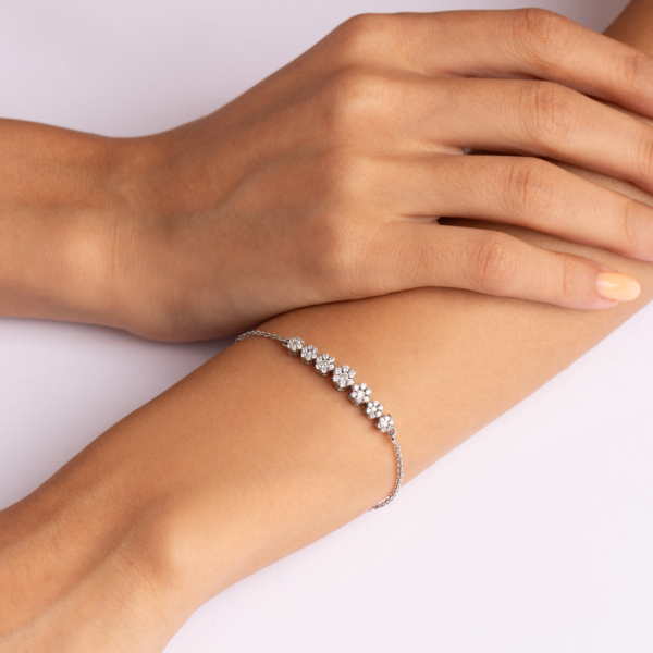 دستبند نقره فلاور