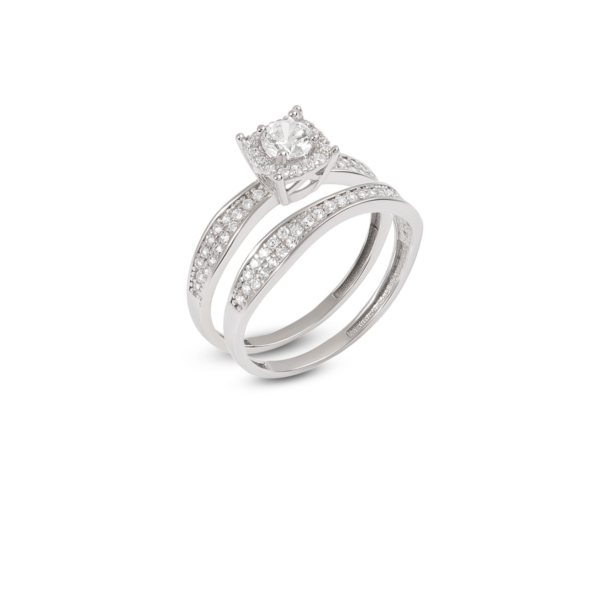 حلقه انگشتر نقره مینا سولیتر