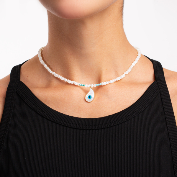 گردنبند طلا سنگی بته جقه چشم نظر