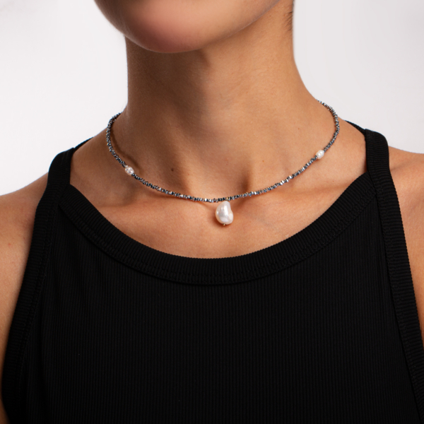 گردنبند طلا سنگی باروک