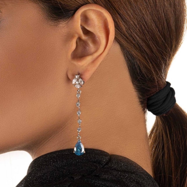 گوشواره نقره اشک آبی