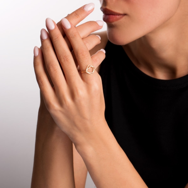 انگشتر طلا لوزی قلب