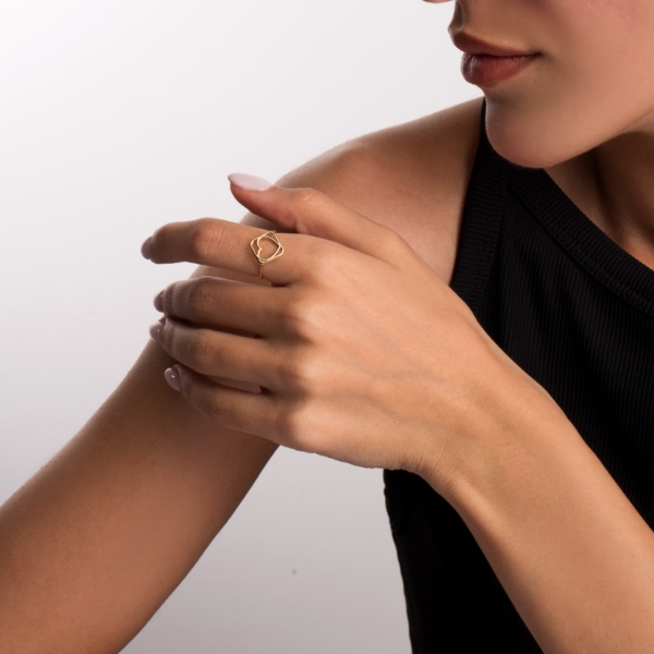 انگشتر طلا لوزی قلب