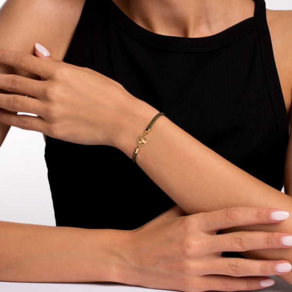 دستبند طلا بافت دایره گوزن