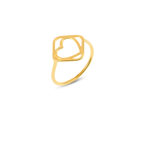 انگشتر طلا لوزی قلب