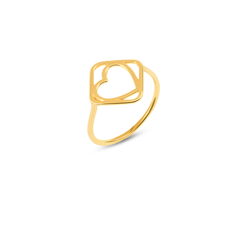 انگشتر طلا لوزی قلب