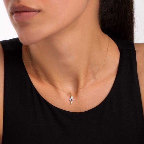 آویز طلا بادکنک رنگی