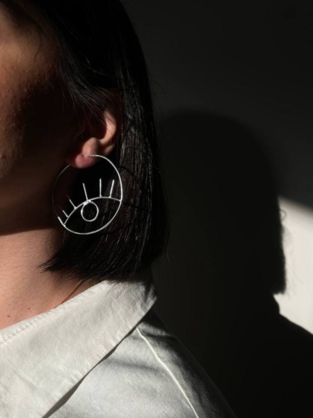 گوشواره نقره حلقه چشم