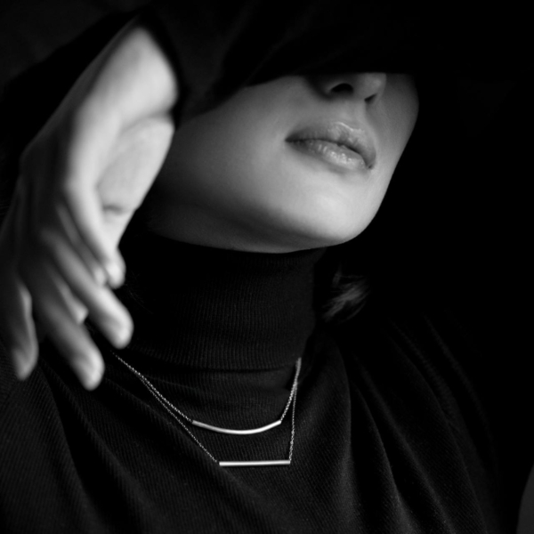 گردنبند نقره هلالی زنجیر