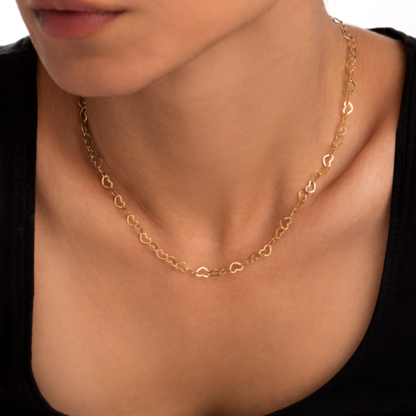 زنجیر طلا قلب پیپر