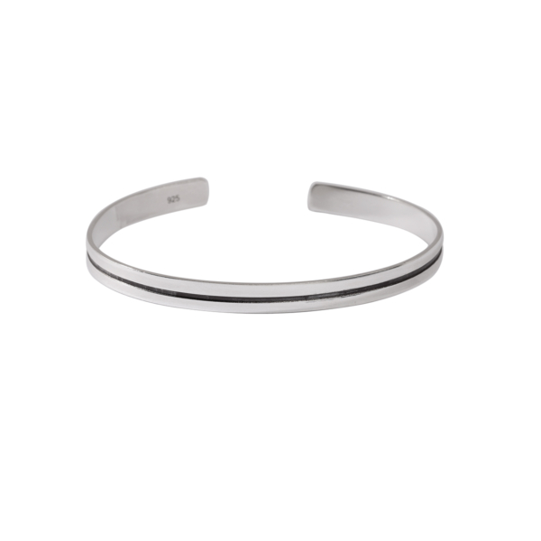 بنگل نقره تخت مردانه خط