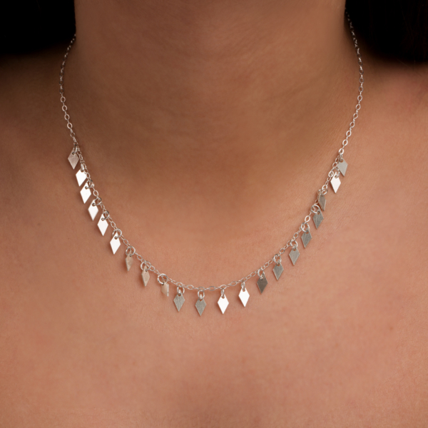 گردنبند نقره زنانه لوزی