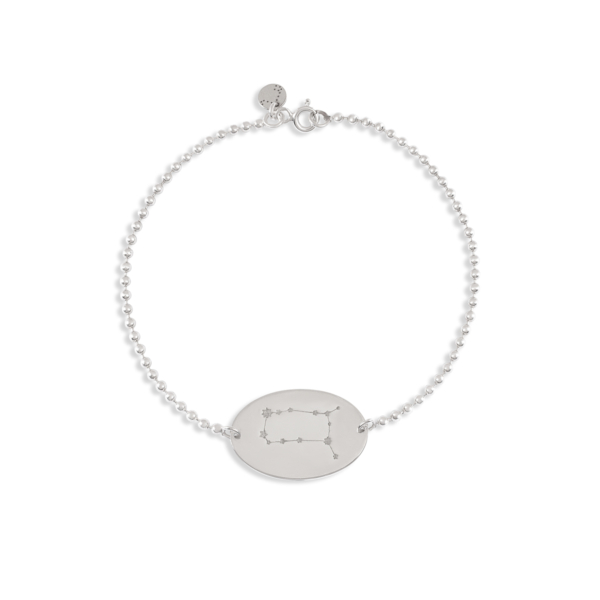 دستبند نقره با پلاک ماه خرداد