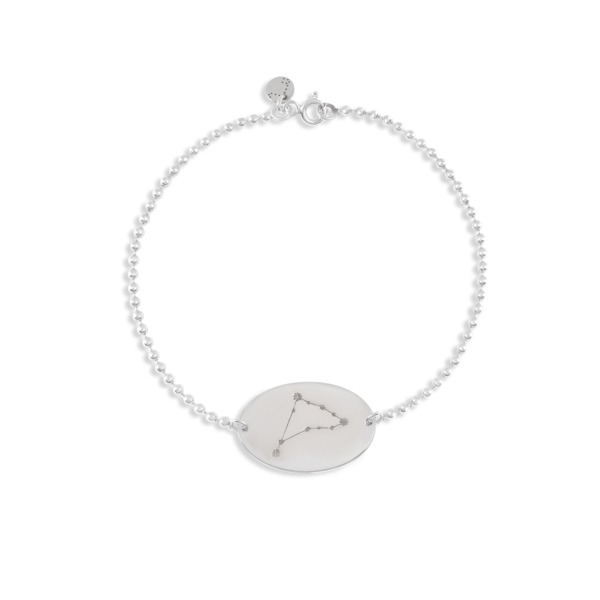 دستبند نقره با پلاک ماه دی