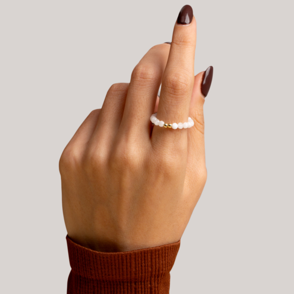 انگشتر طلا 2گوی و صدفی