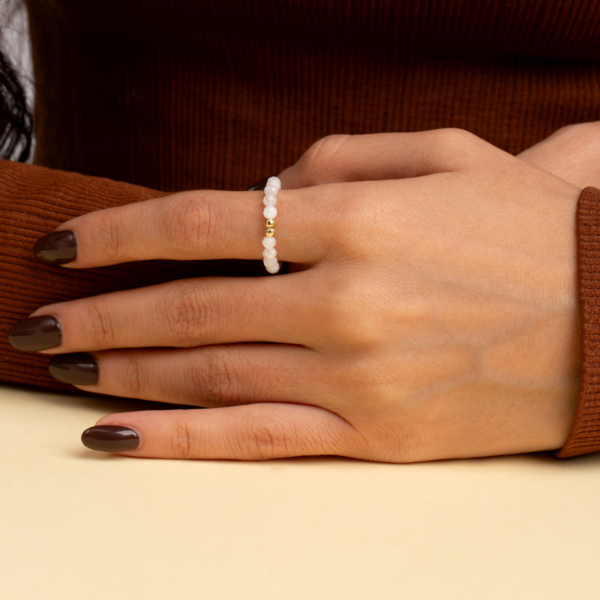 انگشتر طلا 2گوی و صدفی